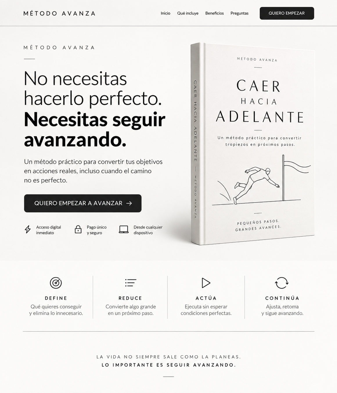 Creativo de Método Avanza con el ebook Caer hacia adelante
